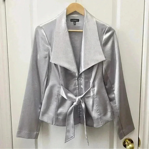 Le Chateau Silver Metallic Satin Blazer Sash  Belt Size Small - Picture 6 of 17